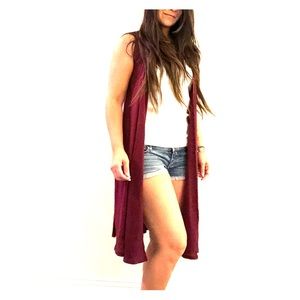 Boho Long sleeveless cardigan vest